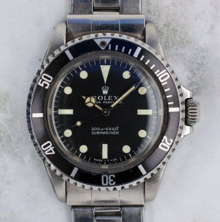 Vintage Rolex Submariner Dive Wristwatch Meters First Ref.  5513 Cal.  1520 C.  1967