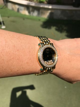 Chopard Happy Sport Ladies Watch,  7 Diamonds,  18k Gold,  Factory Diamond Bezel 3