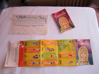 Vintage Barbie Francie Fashion Booklet & Barbie Fan Club Subscription Card 3