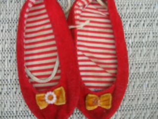 Red Velvet Vintage Chatty Cathy Doll Shoes Mattel