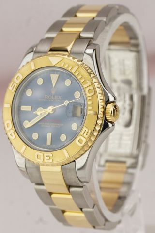 2006 Rolex Yacht - Master Midsize Blue Two - Tone 18K Yellow Gold 35mm Watch 168623 2