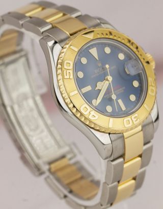2006 Rolex Yacht - Master Midsize Blue Two - Tone 18K Yellow Gold 35mm Watch 168623 3