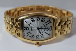 Franck Muller Curvex Solid 18k Yellow Gold Watch Ref 1752qz