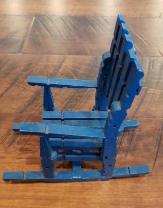 Wooden Handcrafted Doll Size Clothespin Rocking Chair 7 
