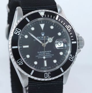 TRITIUM Rolex Submariner Date 16610 Stainless Steel Black NATO 40mm Dive Watch 3