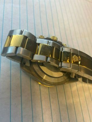Rolex Daytona 18k Yellow Gold & Steel Black Dial Mens 40mm Watch 116523 2