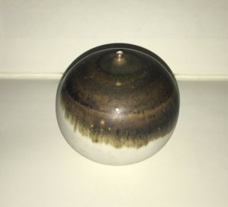 Vintage Signed Art Pottery Weed Glazed Globular Shaped Pot Bud Vase