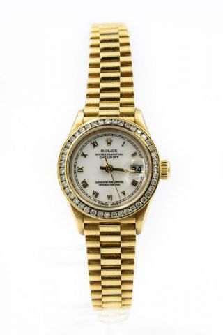 Ladies 18k Diamond Rolex Datejust Wristwatch Ref 69178 Serial T Circa 1996