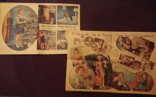 Two Shirley Temple Color Insert Newspaper Pages From 1930 