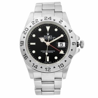 Rolex Explorer Ii Stainless Steel Holes Black Dial Automatic Mens Watch 16570