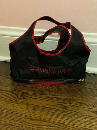 American Girl Black & Red Doll Carry/bag With Zippered Bottom