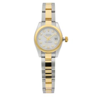 Rolex Datejust 26 Steel Gold Diamond White Dial Ladies Automatic Watch 179163