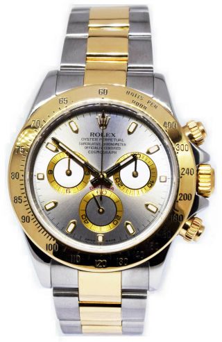 Rolex Daytona Chronograph 18k Yellow Gold & Steel Watch & Box F 116523