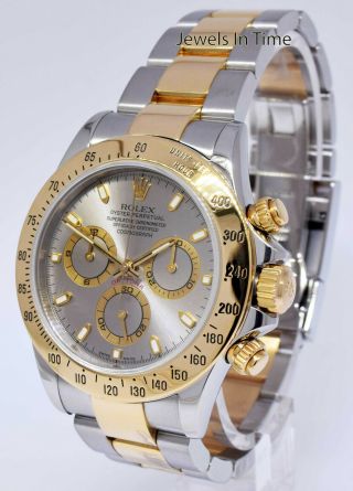 Rolex Daytona Chronograph 18k Yellow Gold & Steel Watch & Box F 116523 2