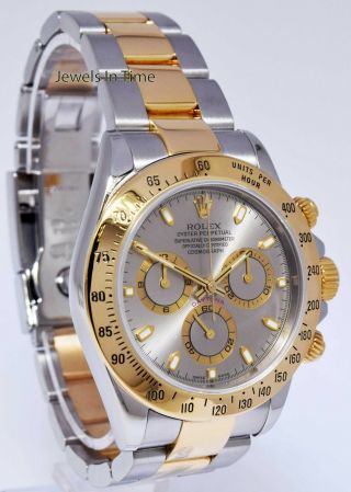 Rolex Daytona Chronograph 18k Yellow Gold & Steel Watch & Box F 116523 3