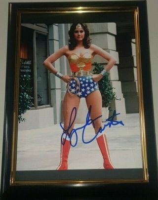 Lynda Carter - Hand Signed Wonder Woman Photo - With - Framed Autographed