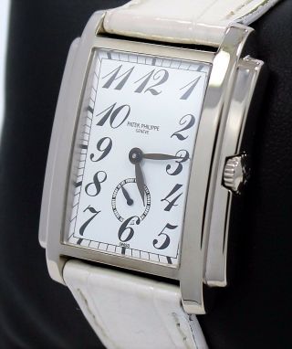 Patek Philippe 5024g Gondolo 18k White Gold White Dial On Leather Band Watch