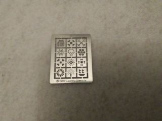 1:12 Scale Dollhouse Miniatures.  Metal Stencil.  Small Quilt Pattern.  2 Avail.