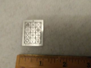 1:12 scale dollhouse miniatures.  Metal stencil.  Small quilt pattern.  2 avail. 2