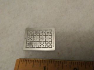 1:12 scale dollhouse miniatures.  Metal stencil.  Small quilt pattern.  2 avail. 3