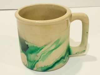 Nebamdji Pottery Nwot Vintage Green Swirl Mug