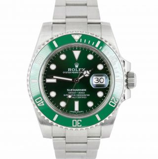 Rolex Submariner Date Hulk Stainless Steel Green Ceramic 40mm Watch 116610 Lv