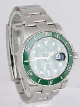 Rolex Submariner Date Hulk Stainless Steel Green Ceramic 40mm Watch 116610 LV 3