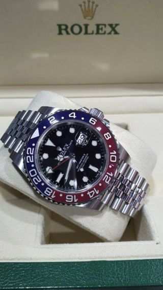 Rolex Gmt - Master Ii Steel & Ceramic " Pepsi " Watch Box & Papers 126710blro