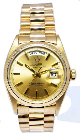 Rolex Day - Date President 18k Yellow Gold Mens 36mm Watch 1803