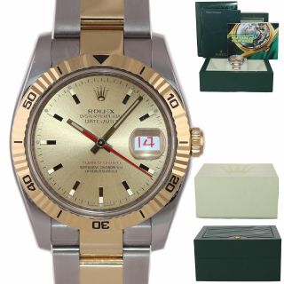 Nos Rolex Datejust 116263 Turn - O - Graph 36mm Thunderbird Champagne Watch Box