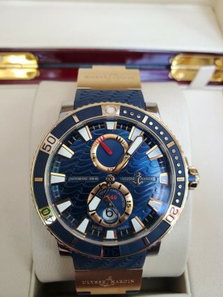 Ulysse Nardin Maxi Marine Diver 18k Rose Gold/titanium Watch 265 - 90