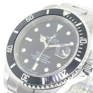 Rolex Submariner With Date 40mm Stainless Steel Black Dial 16610