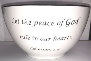 Coventry Daily Blessings Ceramic Bowl Bible Scripture Colossians 3:15