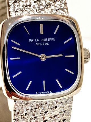 Patek Philippe Ellipse 4179/1,  18k White Gold,  Deep Blue Ocean Dial