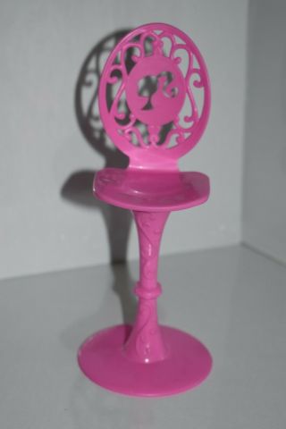 Barbie Pink Bar Stool With Emblem Chair Back 7 "