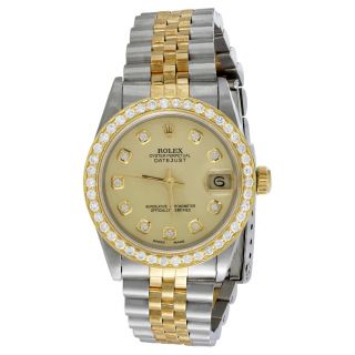 Rolex Datejust 18k Gold / Tt 31mm Diamond Watch Dial 68273 Jubilee Band 1.  15 Ct.
