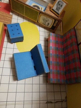 Vintage Barbie Dream House Fold - Out Playset Mattel 1962 with Furniture 3