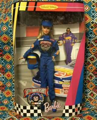50th Anniversary Nascar 1998 Barbie Doll - Mattel In