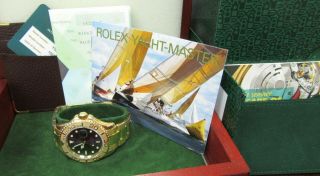 ROLEX Yacht - Master 18K Gold 16628 - Box,  Papers - Rolex Serviced 6/2020 - 7.  25 