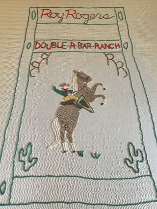 Vintage 1950’s Roy Rogers Double R Bar Ranch Chenille Bedspread
