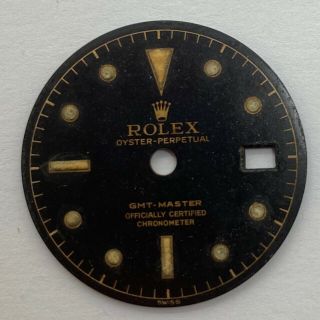 Authentic Rolex Dial Gmt Master Ref 6542 Gilt Dial Radium,  Rl_323663