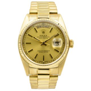 Rolex President Day - Date 18038 In 18k Yellow Gold Circa 1981 - 36mm