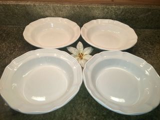 Set Of 4 Mikasa French Countryside White Rimmed Rim Soup Bowls 8 - 1/2 " F9000