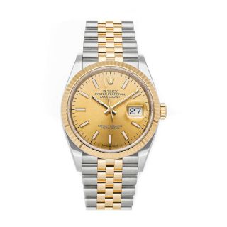 Rolex Datejust Auto 36mm Steel Yellow Gold Mens Jubilee Bracelet Watch 126233