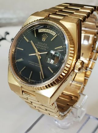 Rare Vintage 1978 18k Rolex Day Date Oyster Quartz 19018 Wristwatch