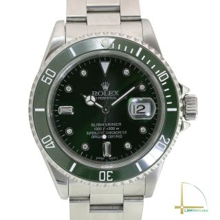 Rolex Submariner 40mm Stainless Steel Green Diamond Dial & Ceramic Insert Watch