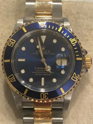Rolex Submariner Blue Dial Stainless Steel And 18k Yellow Gold Bracelet