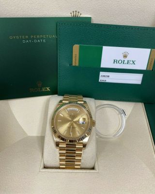 Rolex Day - Date President 40mm 18k Gold 228238 Champagne Index $36,  550 Retail