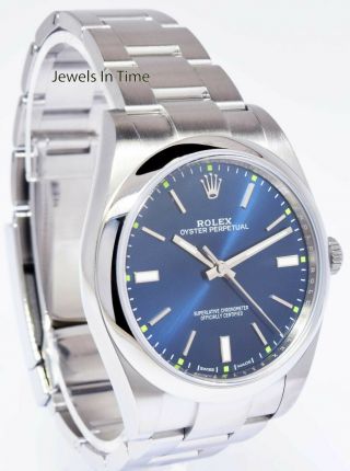 Rolex Oyster Perpetual 39 Steel Blue Dial Mens Watch Box/Papers 2020 114300 3