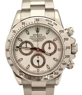 Rolex Daytona Stainless Steel Fat Buckle 2009 116520 White Dial 40mm Watch 2